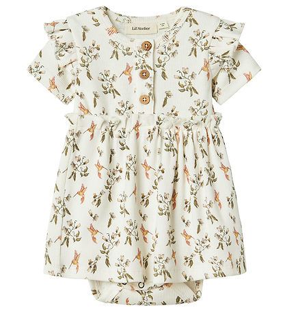 Lil' Atelier Body Dress k/ä - NbfLavo - Coconut Milch/Summen Bir