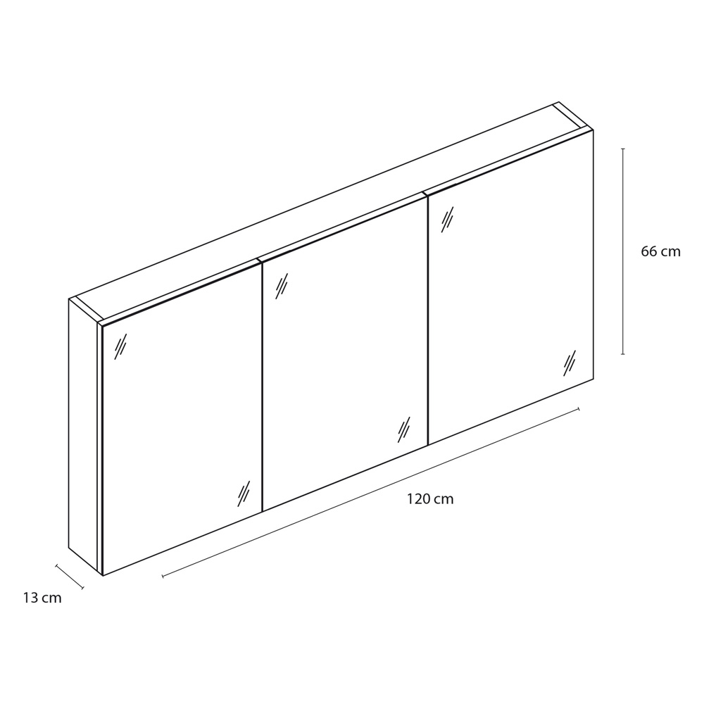 Differnz Somero spiegelkast 120cm antraciet