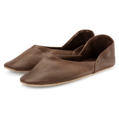 Damen-Reisepantoffel Leder, Braun
