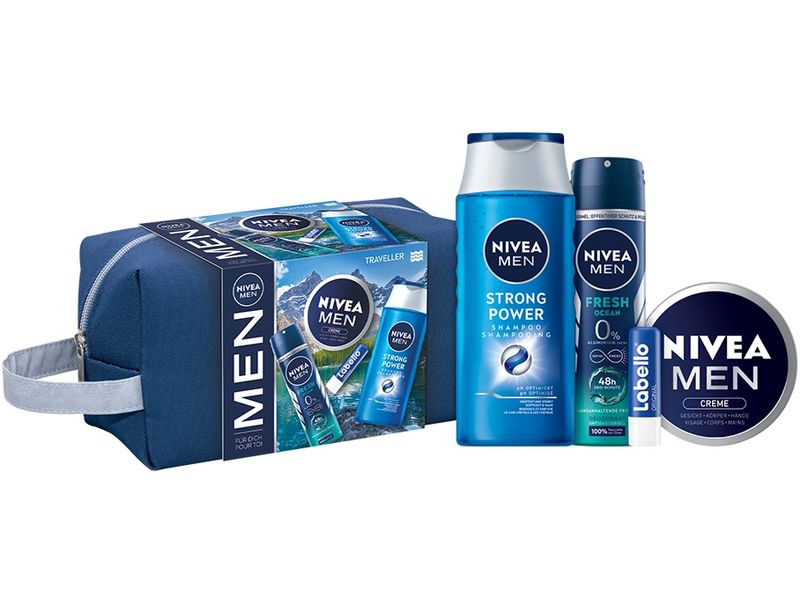 NIVEA MEN Geschenkset Traveller 5-teilig Pflegeset, alles was ein Mann für unterwegs braucht