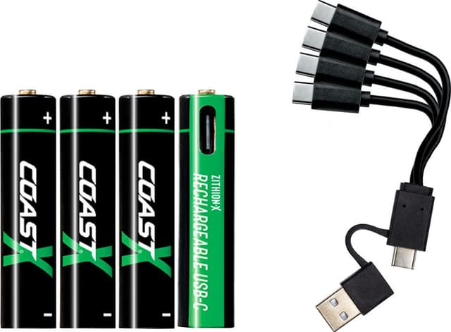 Coast ZXAAA Zithion-X USB-C genopladelige litiumbatterier 4pk