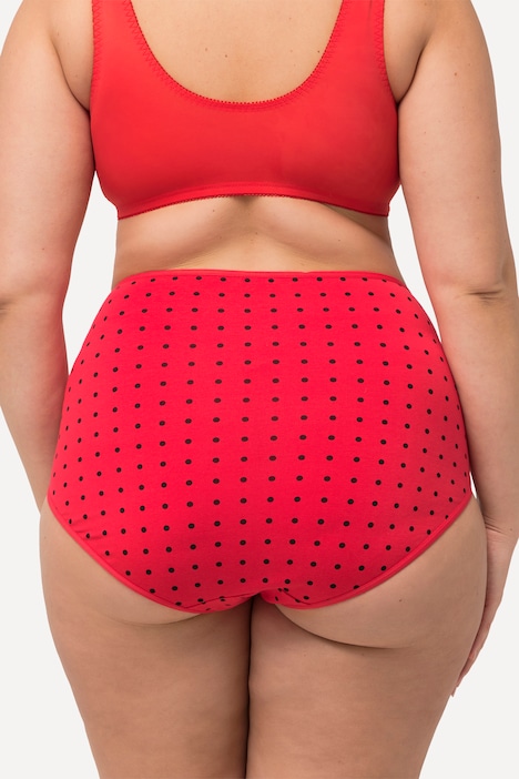 Maxislips, 3er-Pack, Punkte / einfarbig, High Waist