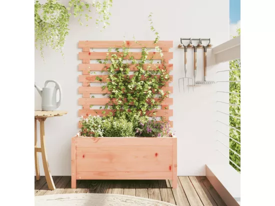 Jardinière avec support 79x39,5x114 bois massif douglas