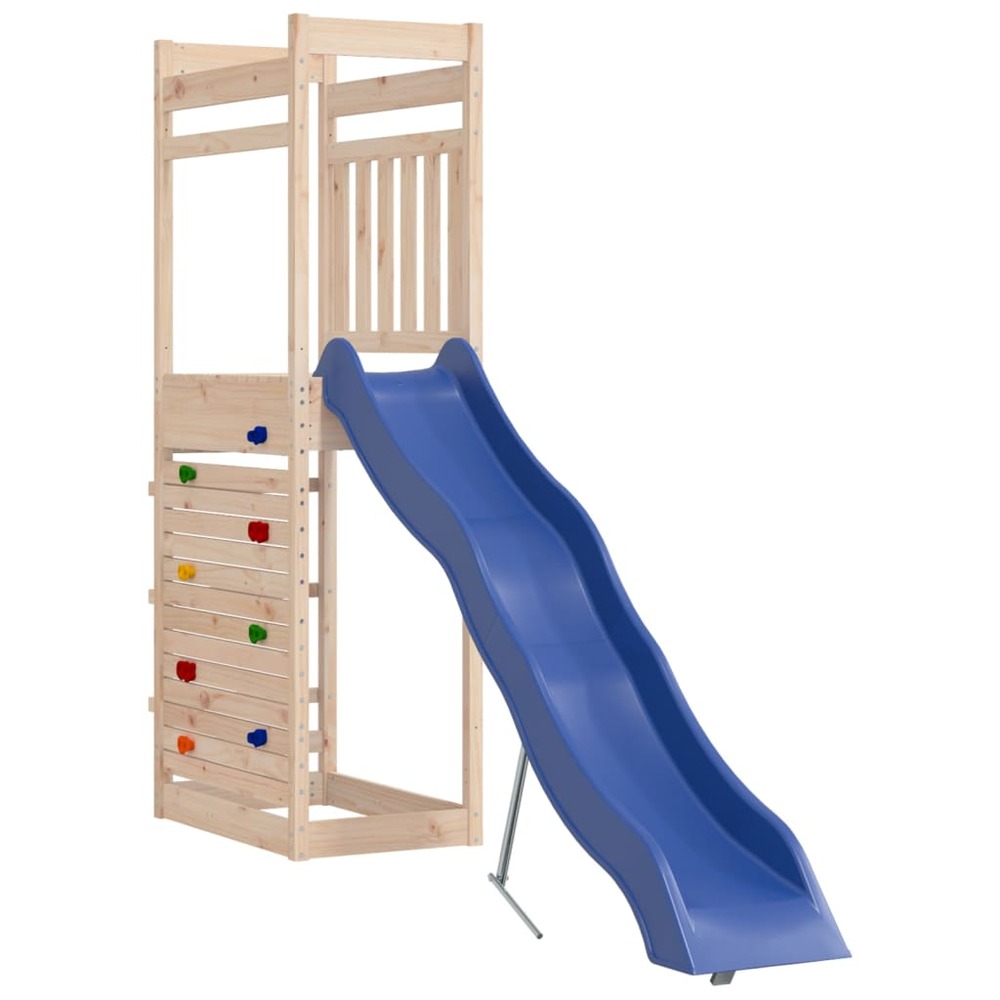 Aire de jeux d'extérieur balançoires toboggan portiques robuste jeux jardin 53 x 267 x 207 cm bois de pin massif