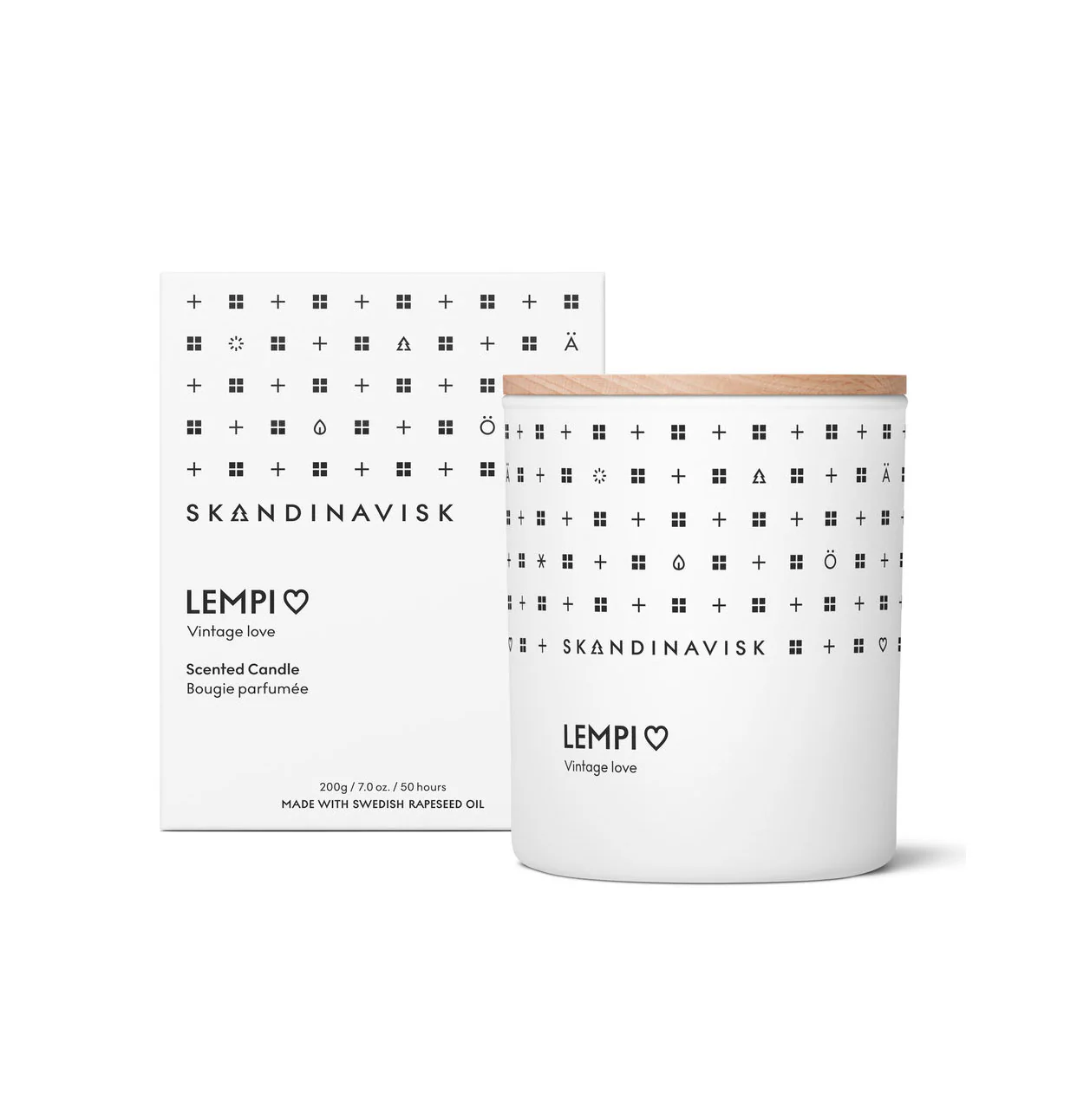 Skandinavisk  Lempi duftlys, 200g. - White