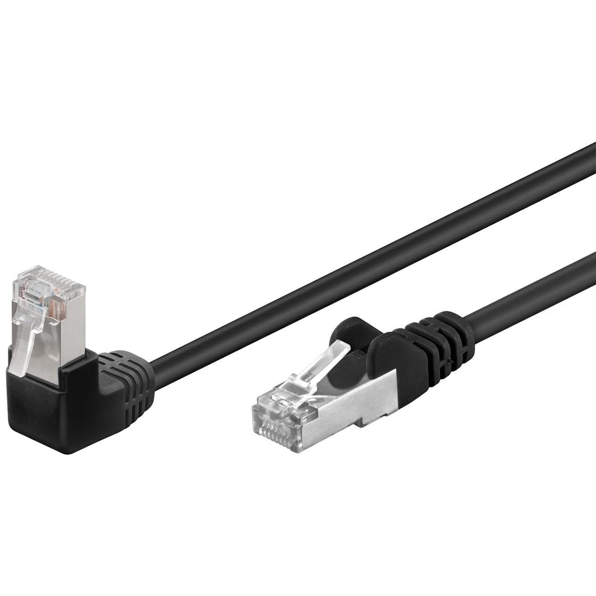Goobay CAT 5e patchkabel 1x 90° vinklet, F/UTP, svart