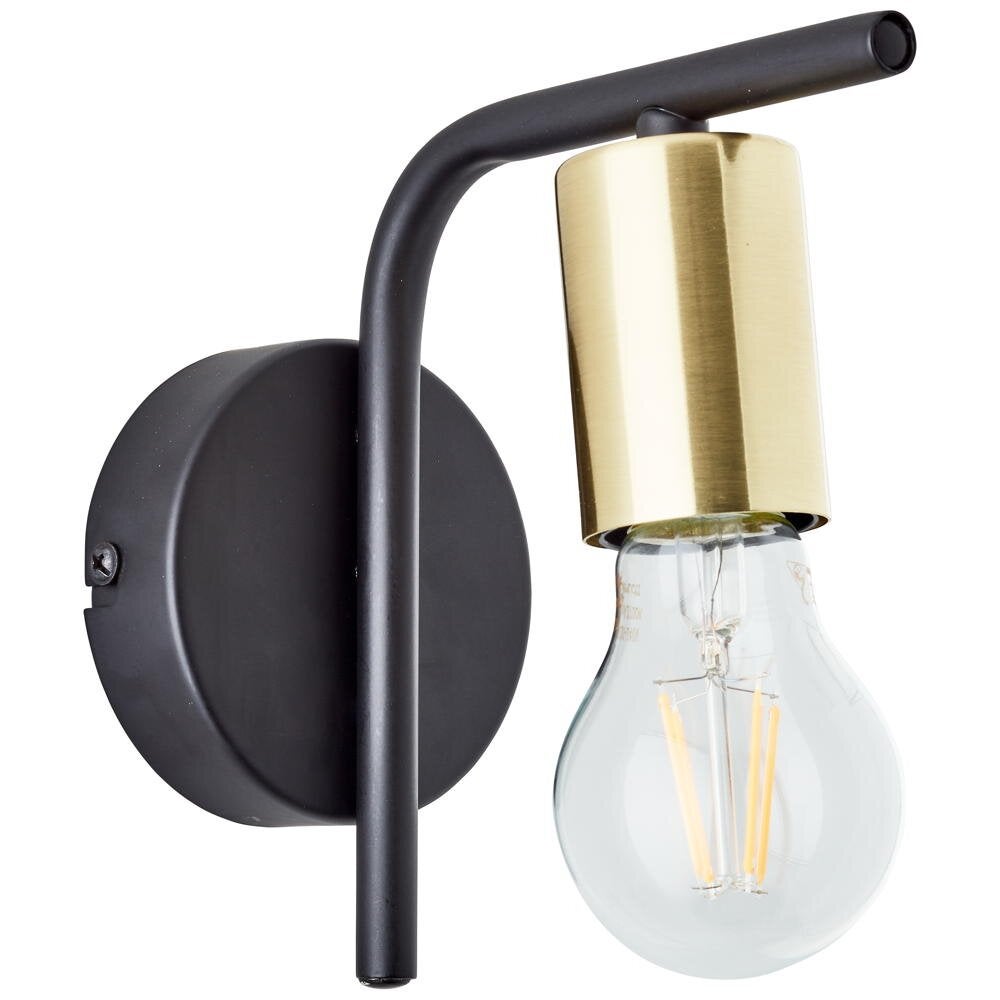 Kerry wandlamp in zwart en messing E27