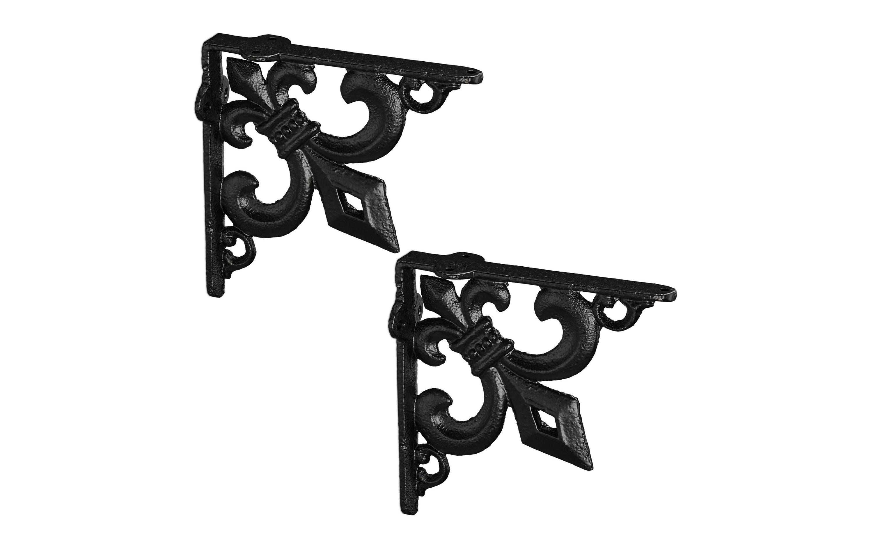 Regalträger Antik 2er Set, SchwarzWinkel-Regalträger im antiken Stil