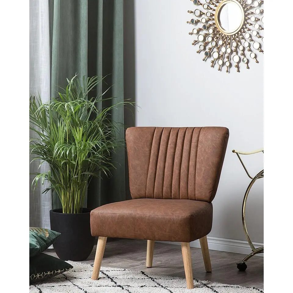 VAASA - Fauteuil - Bruin - Kunstleer
