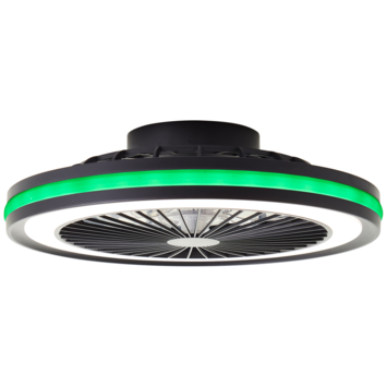 Brilliant plafondventilator Palermo met lamp en RGB functie 40W zwart