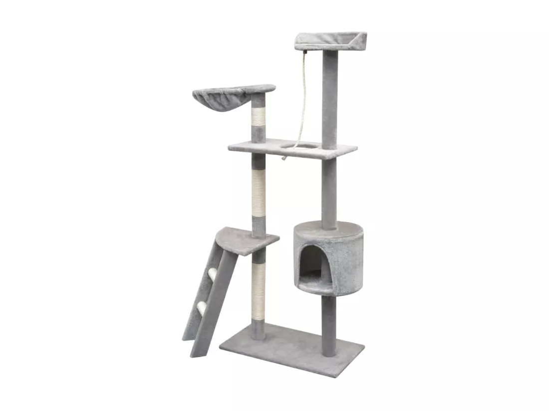 Arbre à chat avec griffoirs en sisal 150 cm Gris