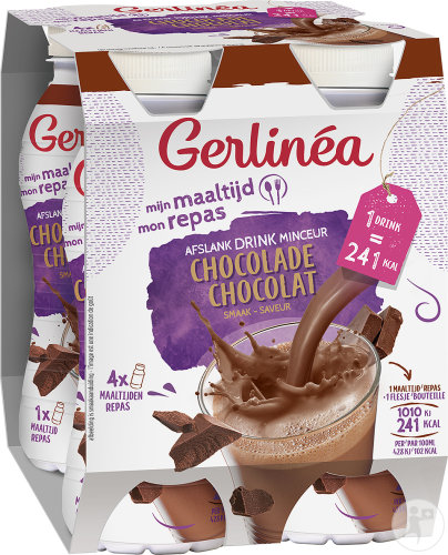Gerlinéa Mon Repas À Boire Saveur Chocolat Bouteilles 4x236ml