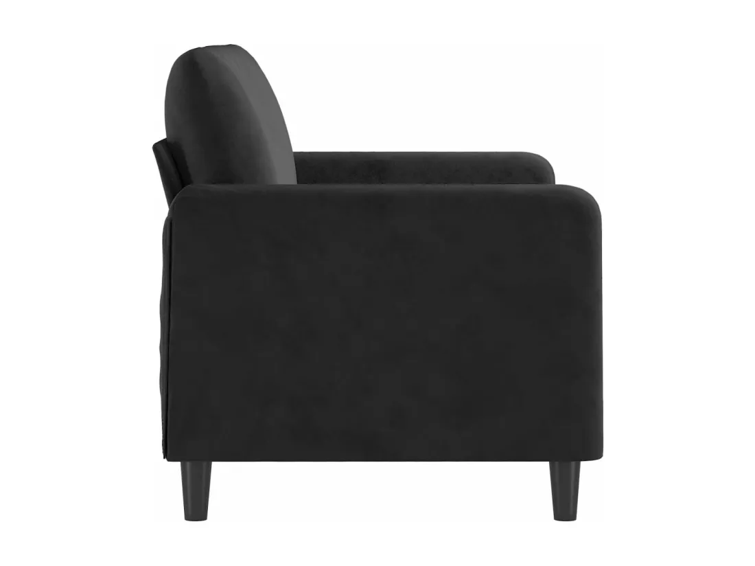 Canapé à 2 places Noir 120 cm Velours