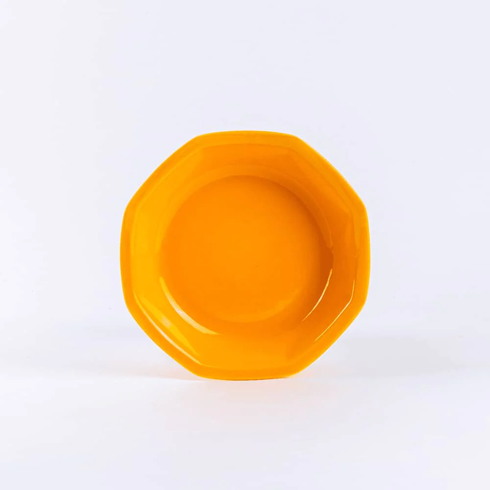 Assiette creuse octogonale jaune OGRE La Fabrique