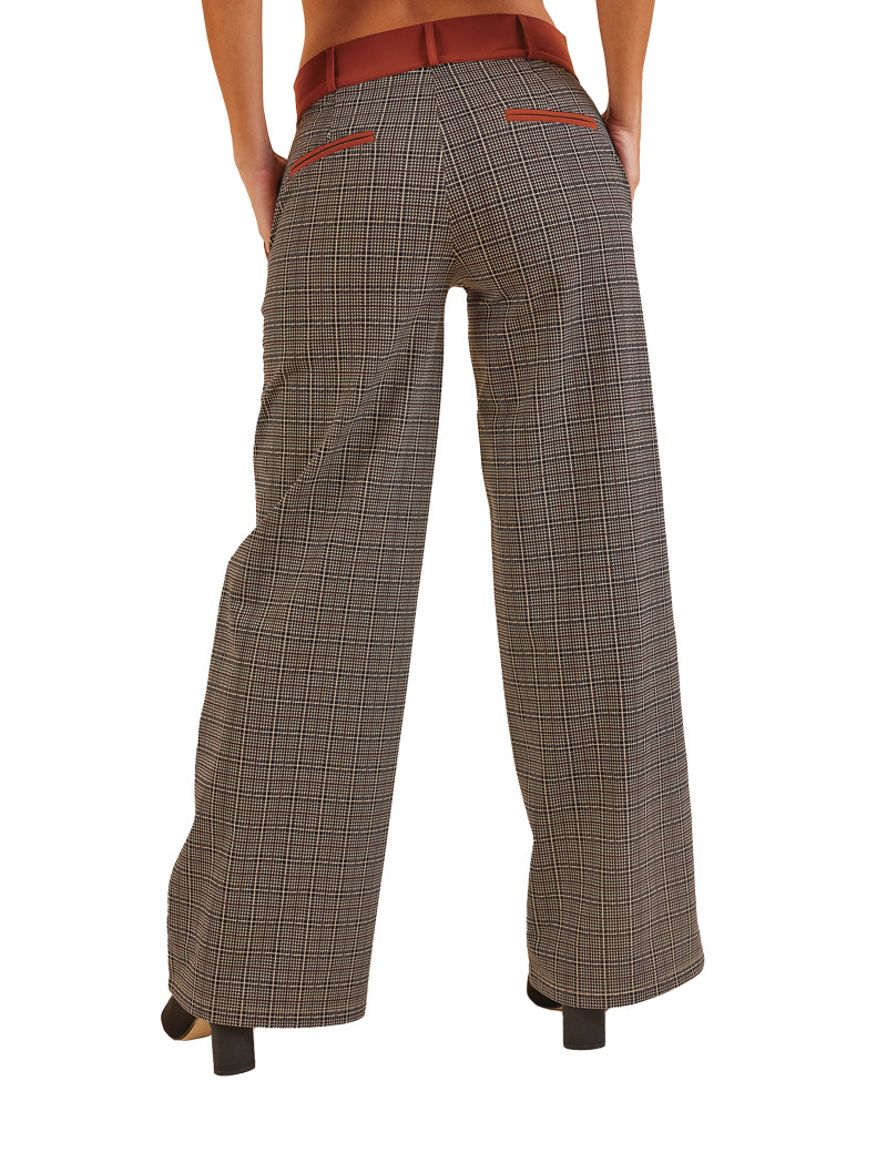 HBT TERRE DE VILLE | PRINCE DE GALLES CHLOÉ PANTALON FEMME IMPRIMÉ