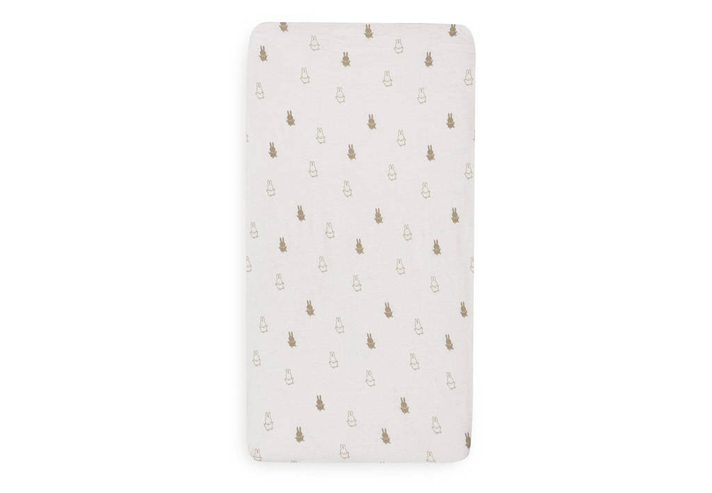 katoenen jersey ledikant hoeslaken 60x120cm Happy Miffy - Olive Green