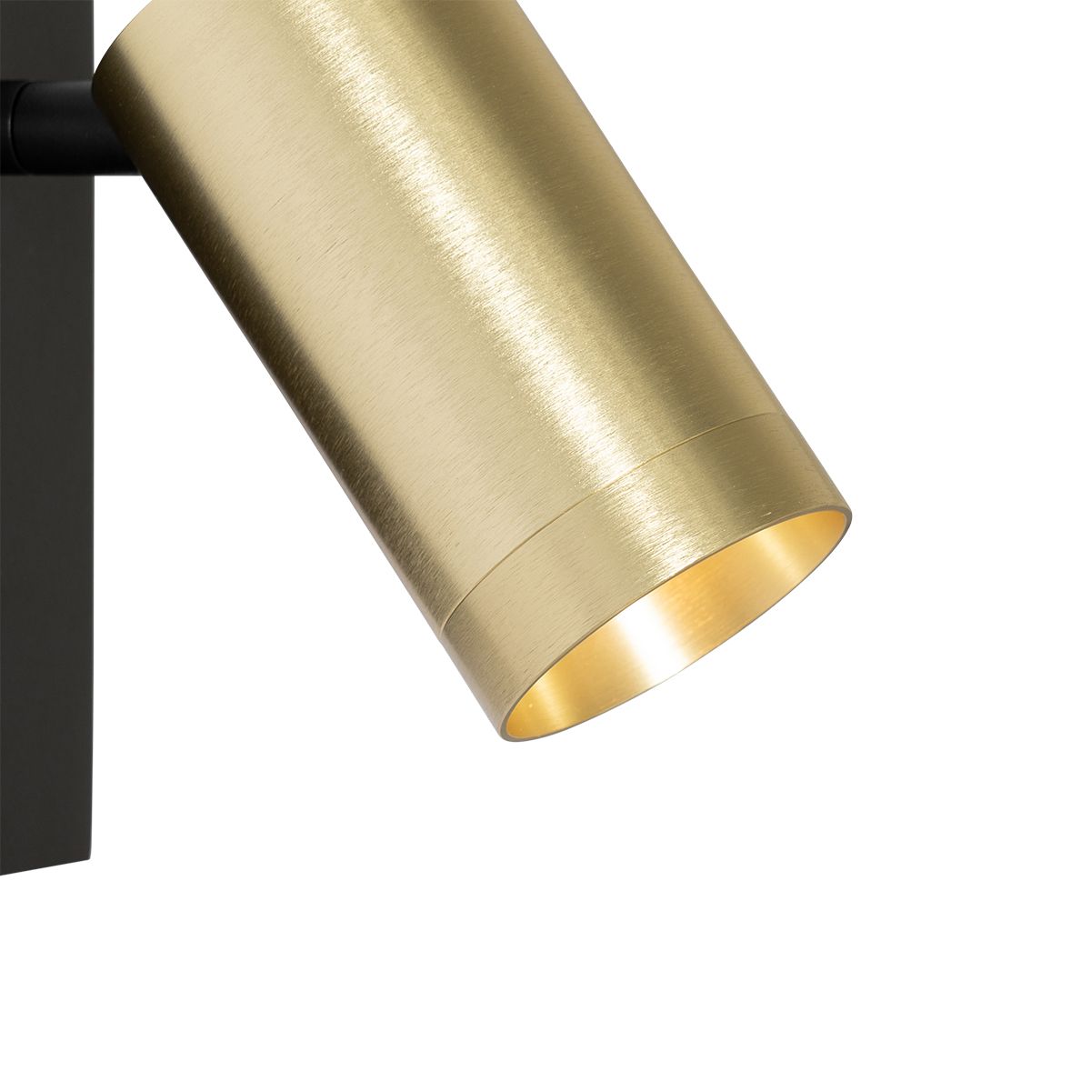 Wandlamp zwart met goud verstelbaar met schakelaar - Jeana Luxe