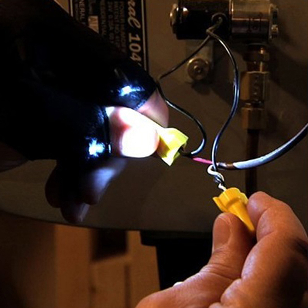 Dual LED Handschuh Taschenlampe Arbeitshandschuhe für Reparaturen / Angeln / Sport (inkl. 2x CR2016 Batterien) - Rechte Hand