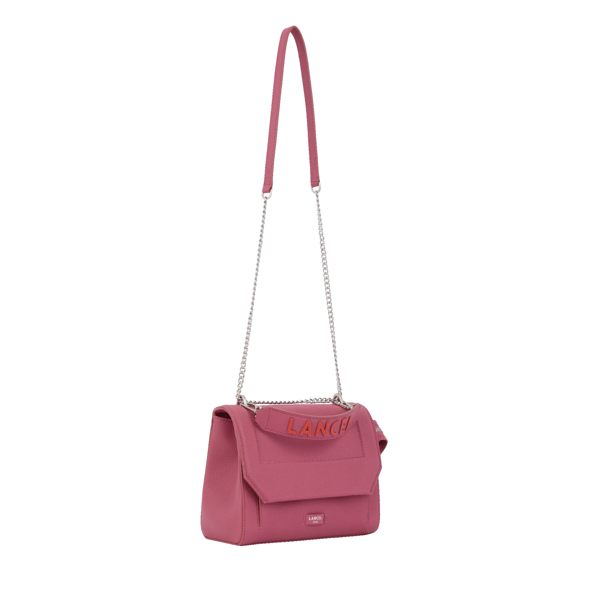 Sac rabat M Ninon de Lancel-Cerise/Citrouille