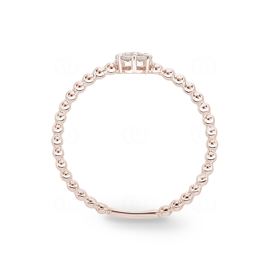 Kugelring 750/18 K Roségold mit Diamanten 0.10 ct H/si
