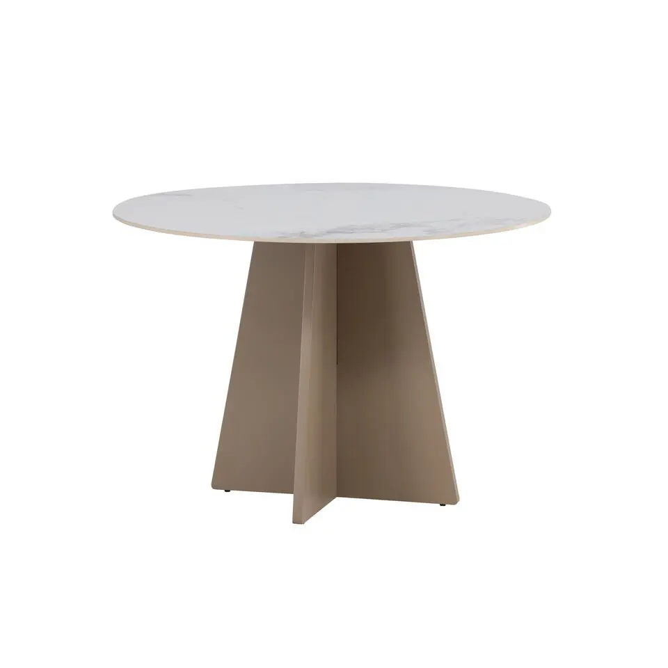 Eettafel Rond - Beige Steen - 110x110x75cm - Bootcut
