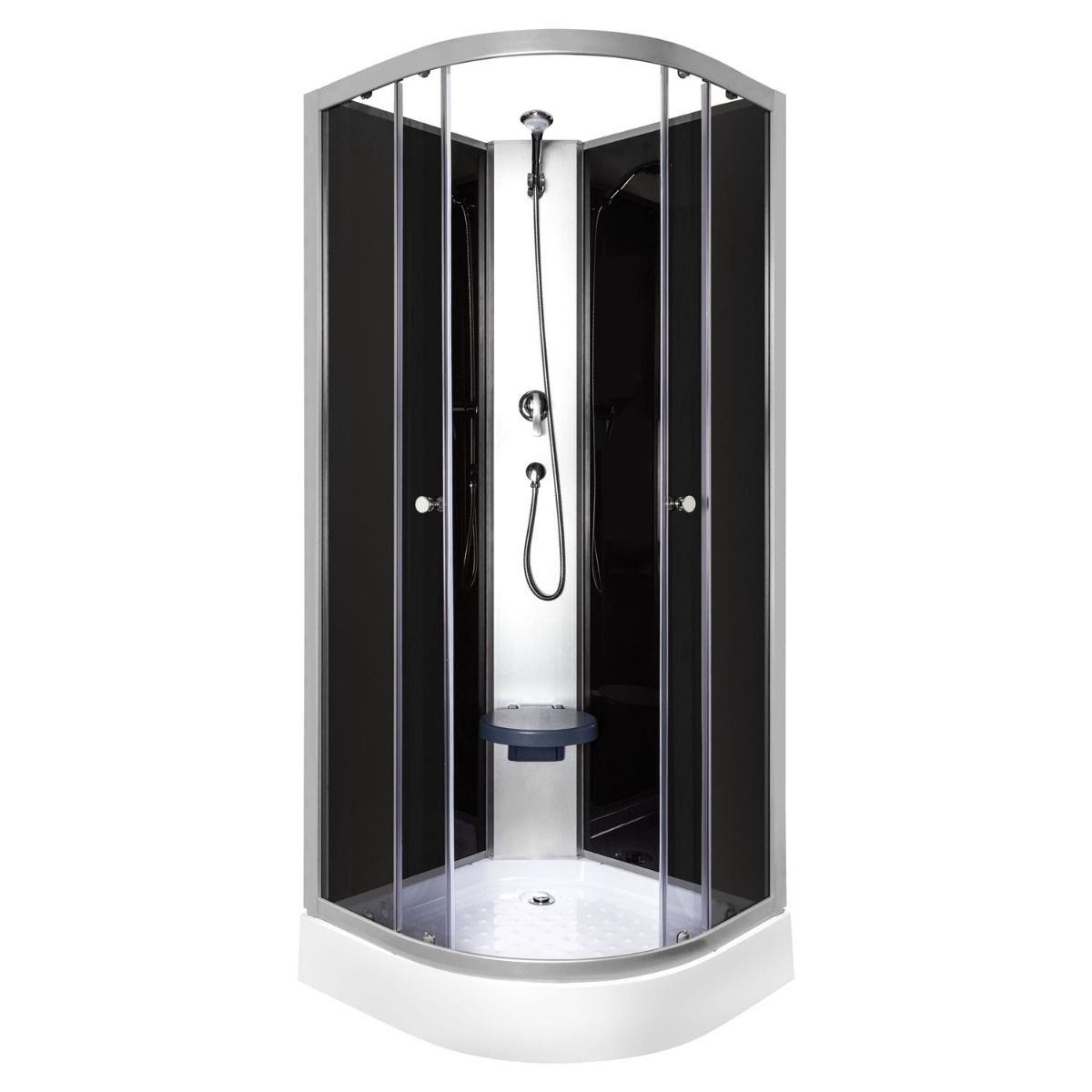 Kerra Evora complete douchecabine met zitting 90x90cm zwart