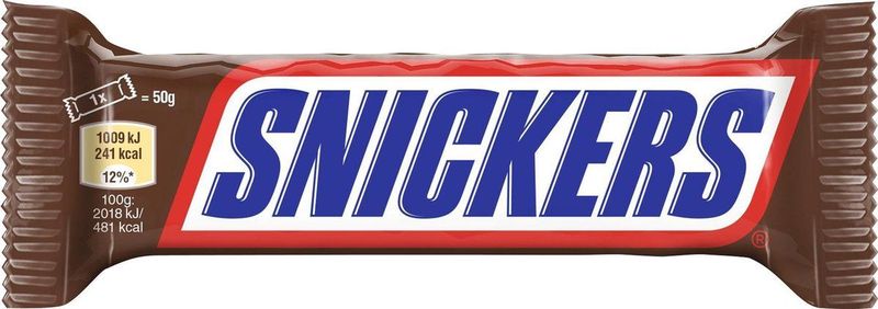 Snickers single chocolade reepstuks in uitdeeldoos