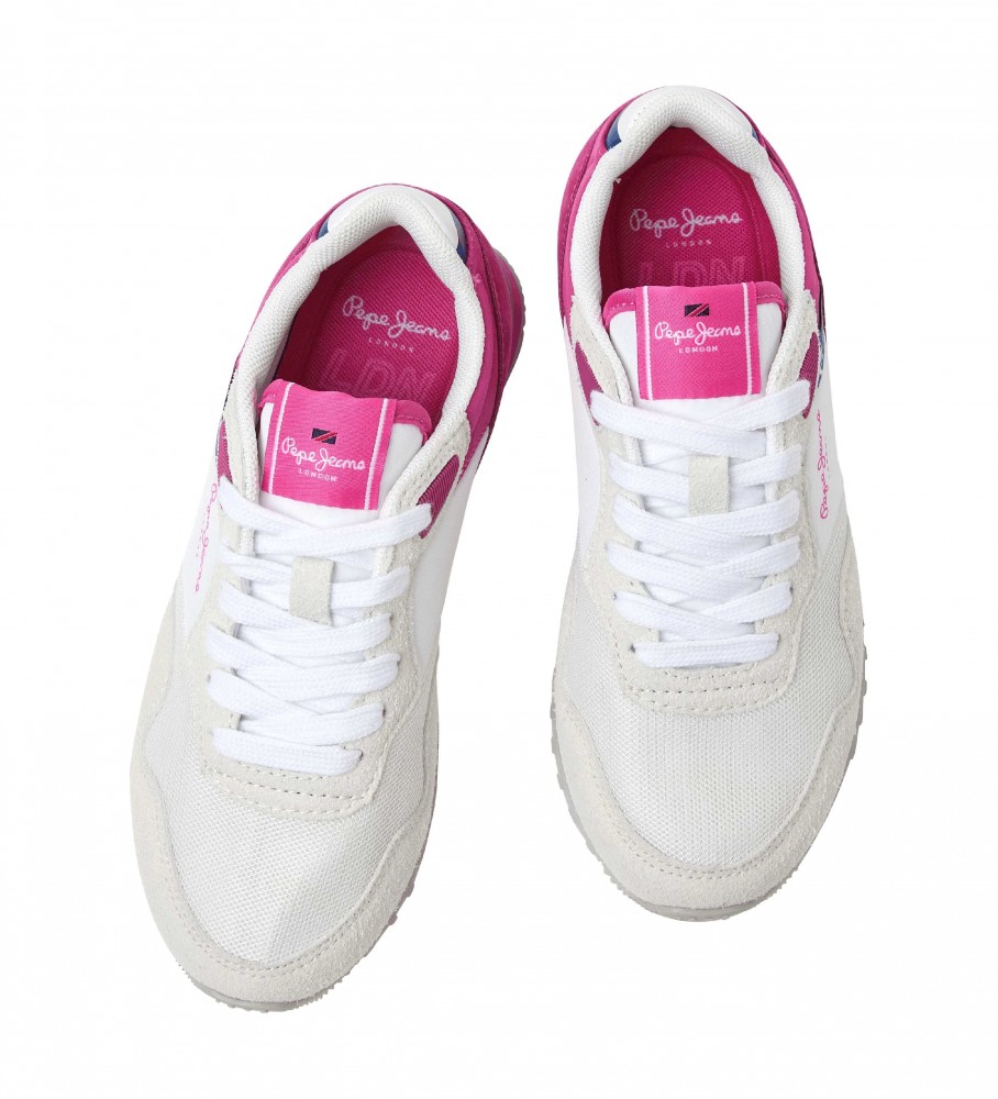 Tênis Pepe Jeans London Basic, branco e rosa