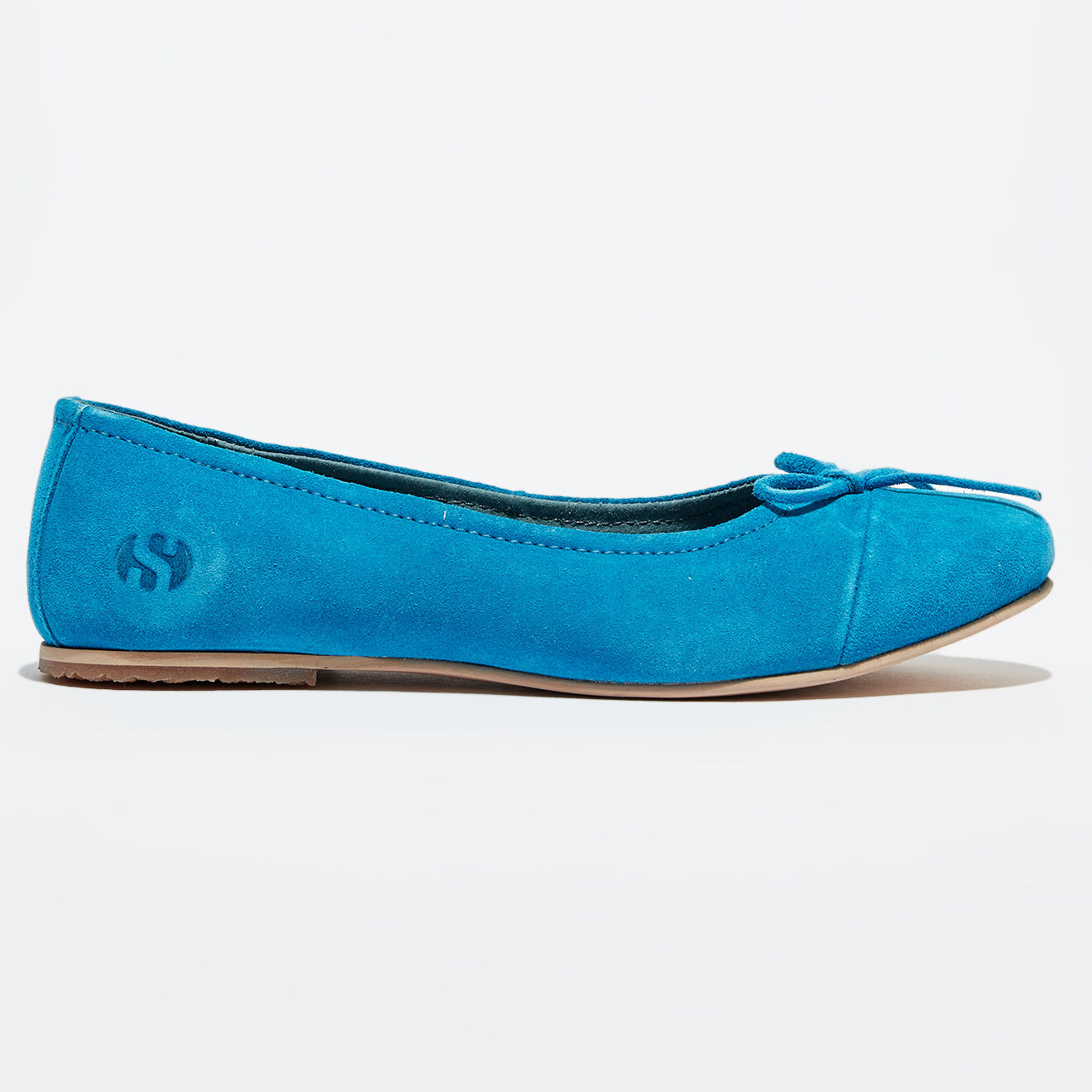 Superga Ballerines en velours de Cuir bleu caraïbes
