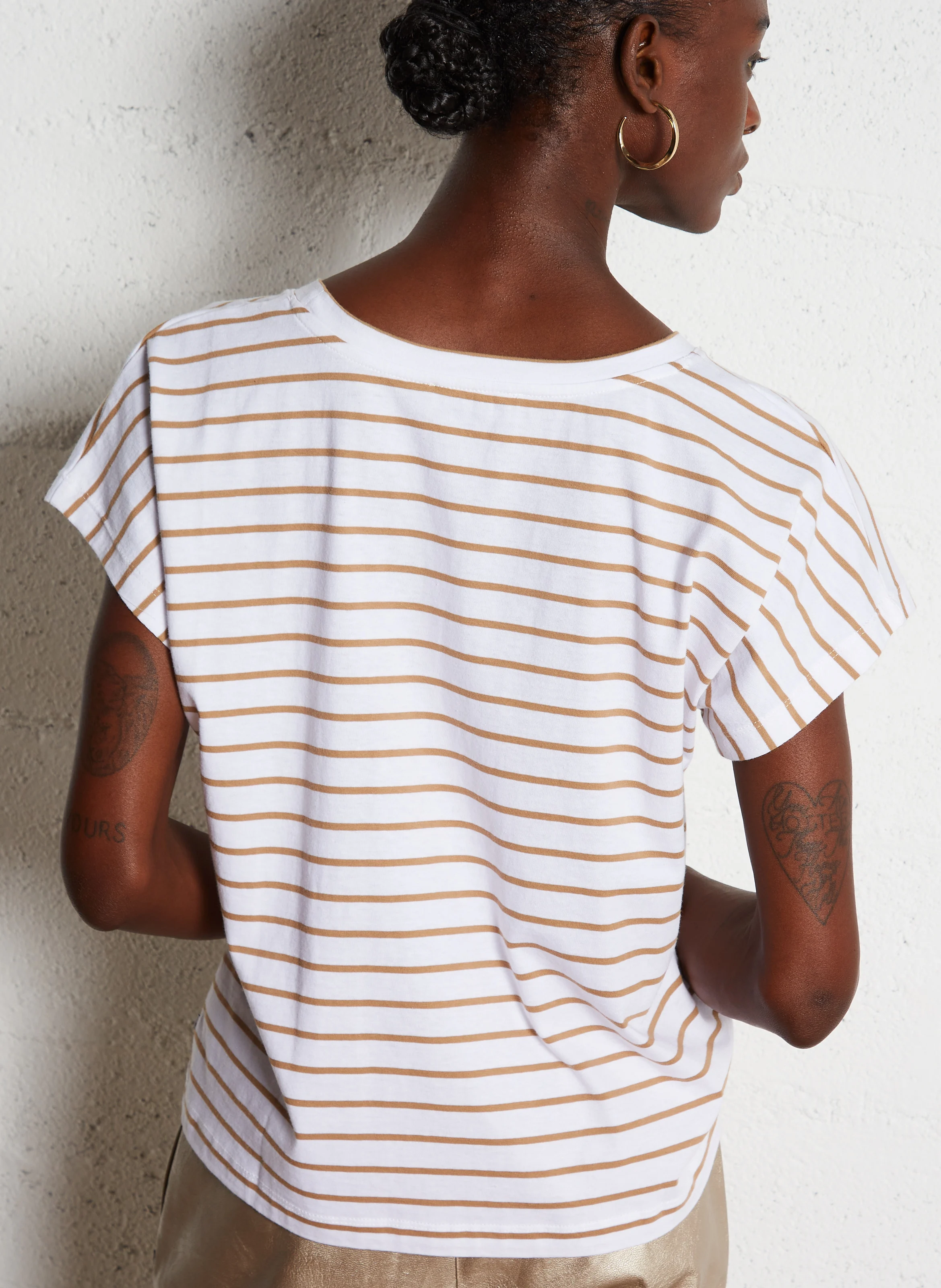 COTTARD - Tee-shirt droit col rond en coton | Blanc
