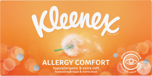 Kleenex Allergy Comfort Mouchoirs En Papier Hypoallergéniques Et Extra Doux Boîte 56 Pièces