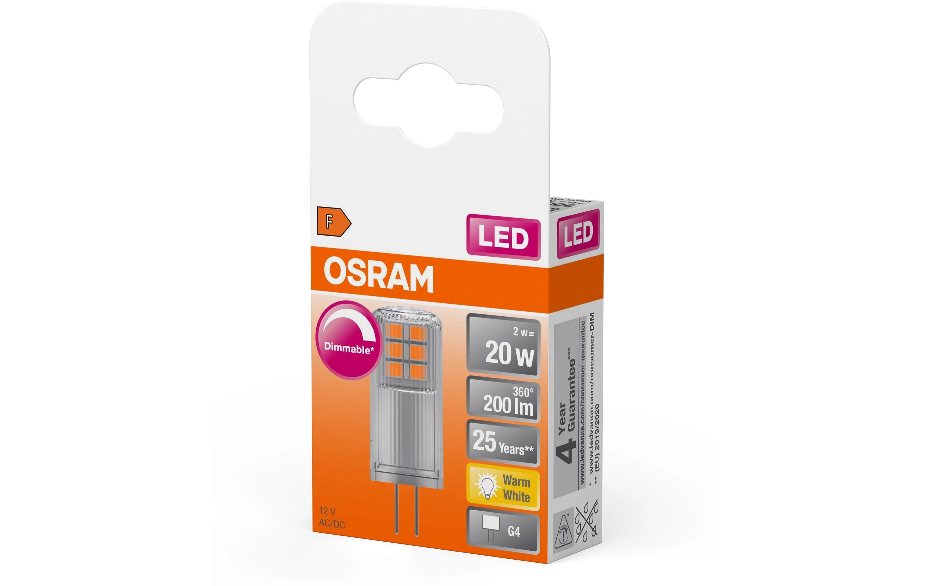 Lampe Superstar Pin 20, 2W, G4 Warmweiss12 V-Niedervolt-LED-Lampe mit Retrofit-Stecksockel