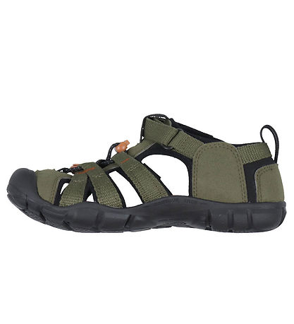 KEEN Sandalen - Seacamp II CNX Y - Dark Olive/Gold Flamme