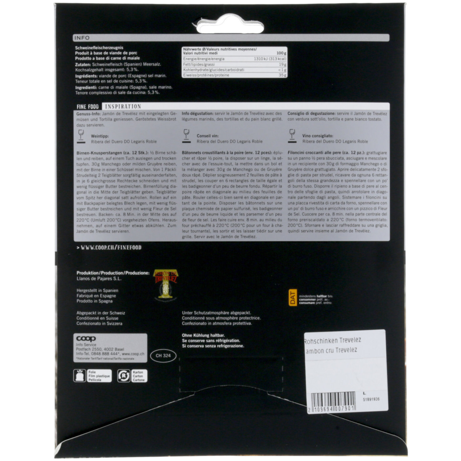 Fine Food Rohschinken Trevelez ca. 80g