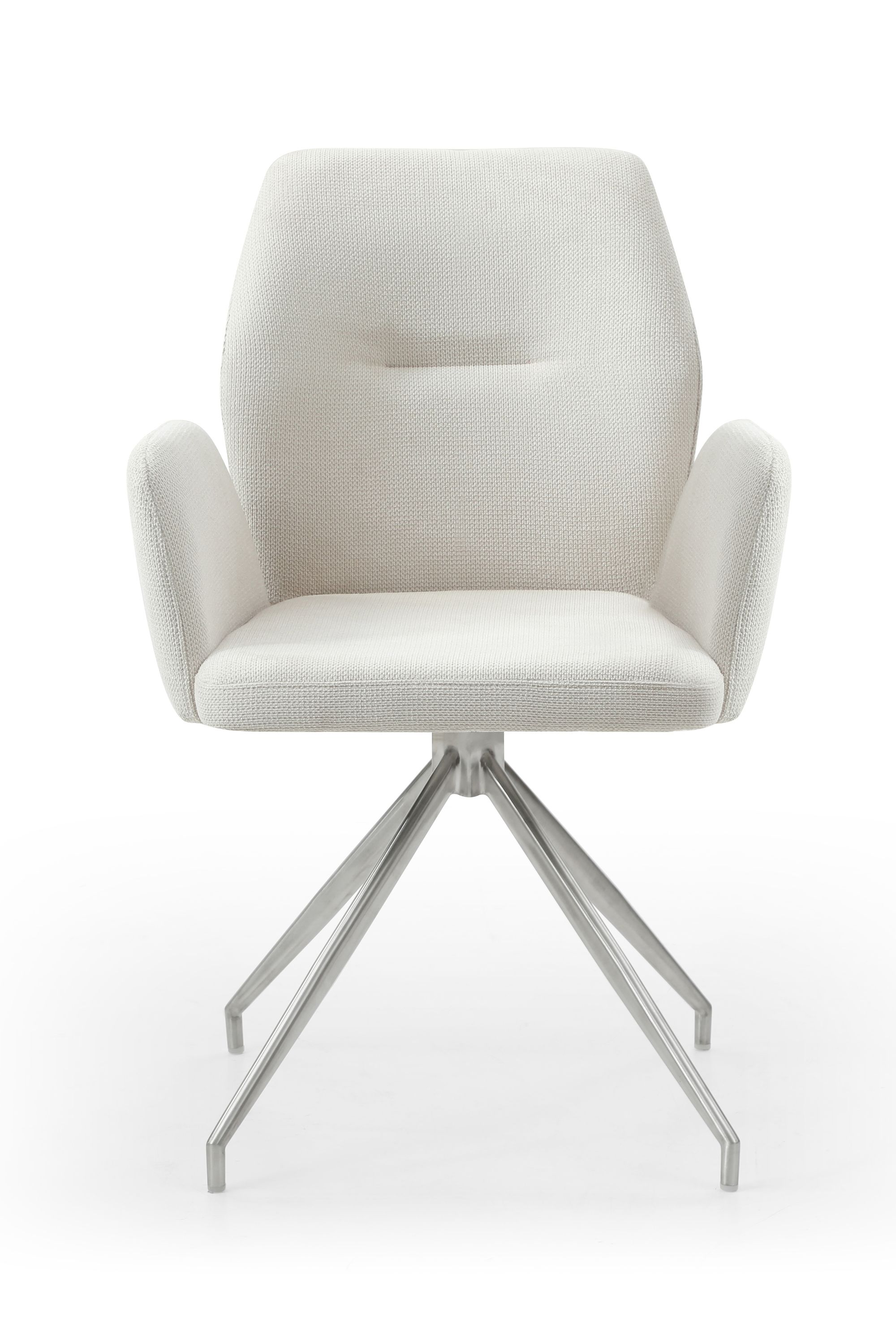 Armlehnstuhl Drehfunktion creme Esszimmerstuhl Polsterstuhl Wohnzimmer Stuhl
