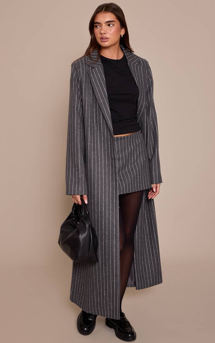 Gris Mini-jupe Coordonnée En Laine Effet Tartan