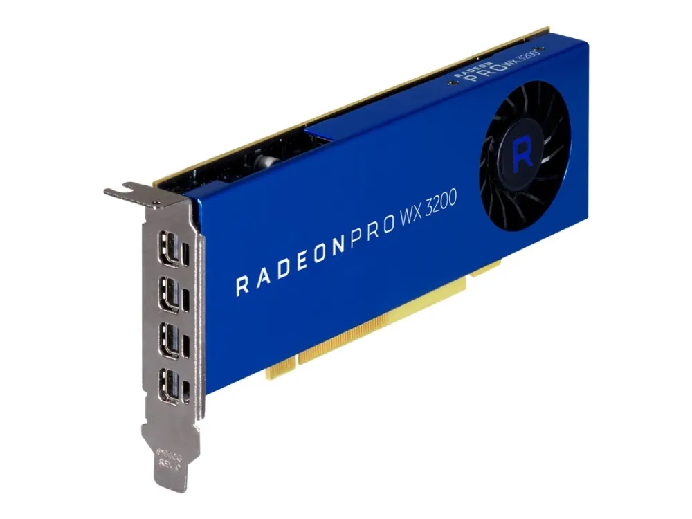 AMD Radeon Pro WX 3200 - grafikkort - Radeon Pro WX 3200 - 4 GB GDDR5 - PCIe 3.0 x16 lavprofil - 4 x Mini DisplayPort