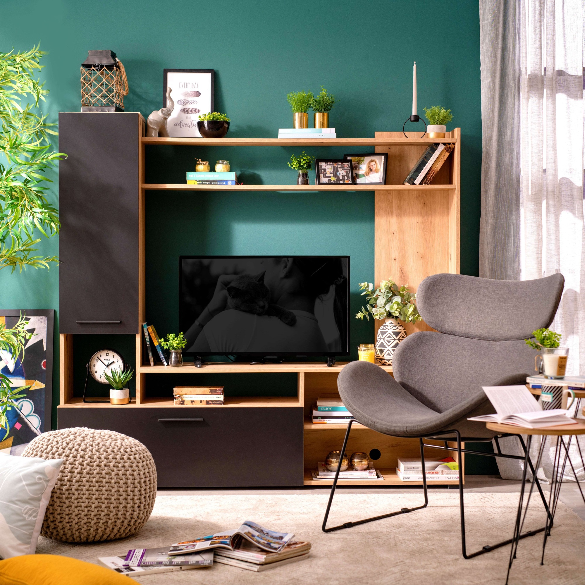 INOSIGN Wohnwand »Braga Wohnwand, Mediawand, Anbauwand, für TV bis 60', Breite 169 cm« Komplett-Set, 3 Stk. tlg.