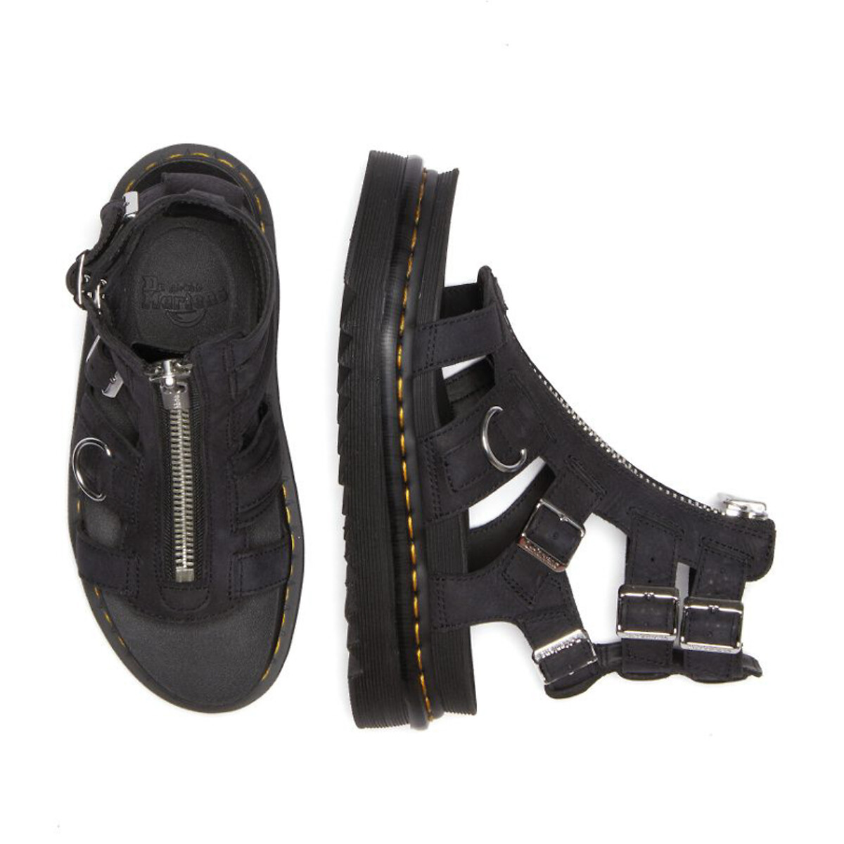 DR. MARTENS<br>Sandálias de couro com zíper, Olson