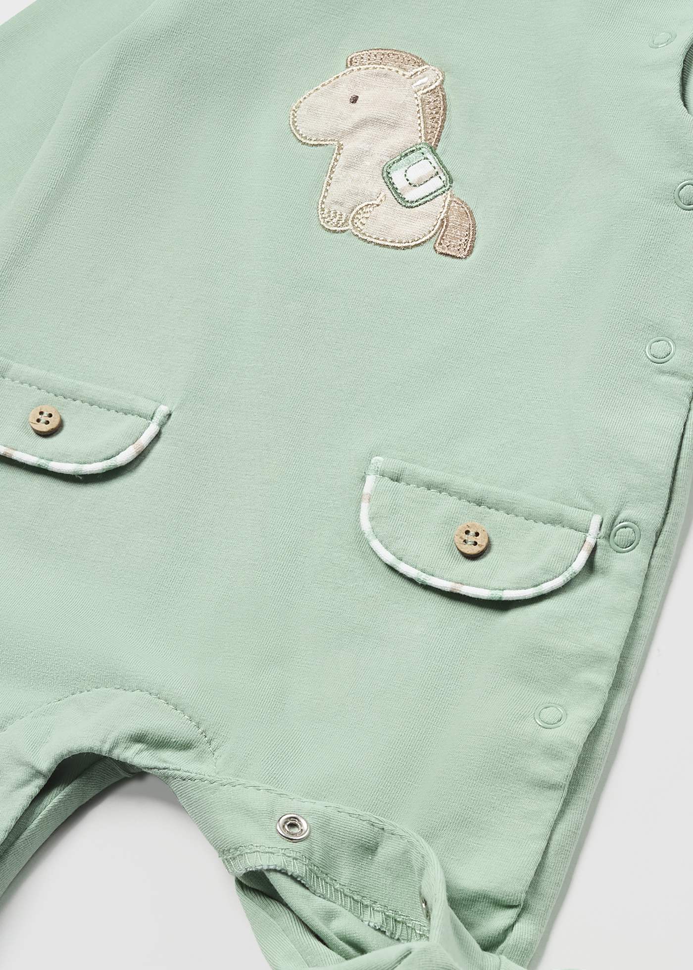 Conjunto de 2 pijamas de algodão sustentável para recém-nascidos.