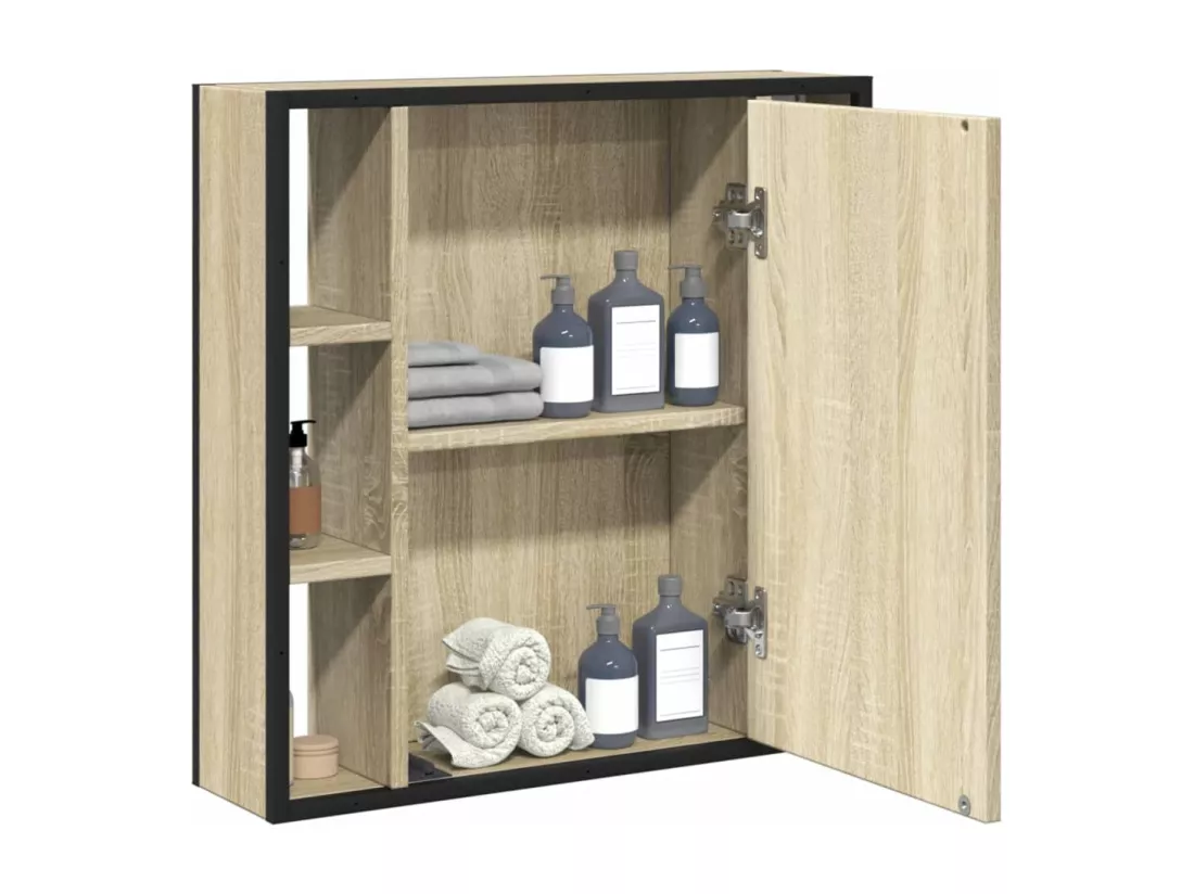 Prolenta Premium - Armoire à miroir de salle de bain chêne sonoma bois ingénierie