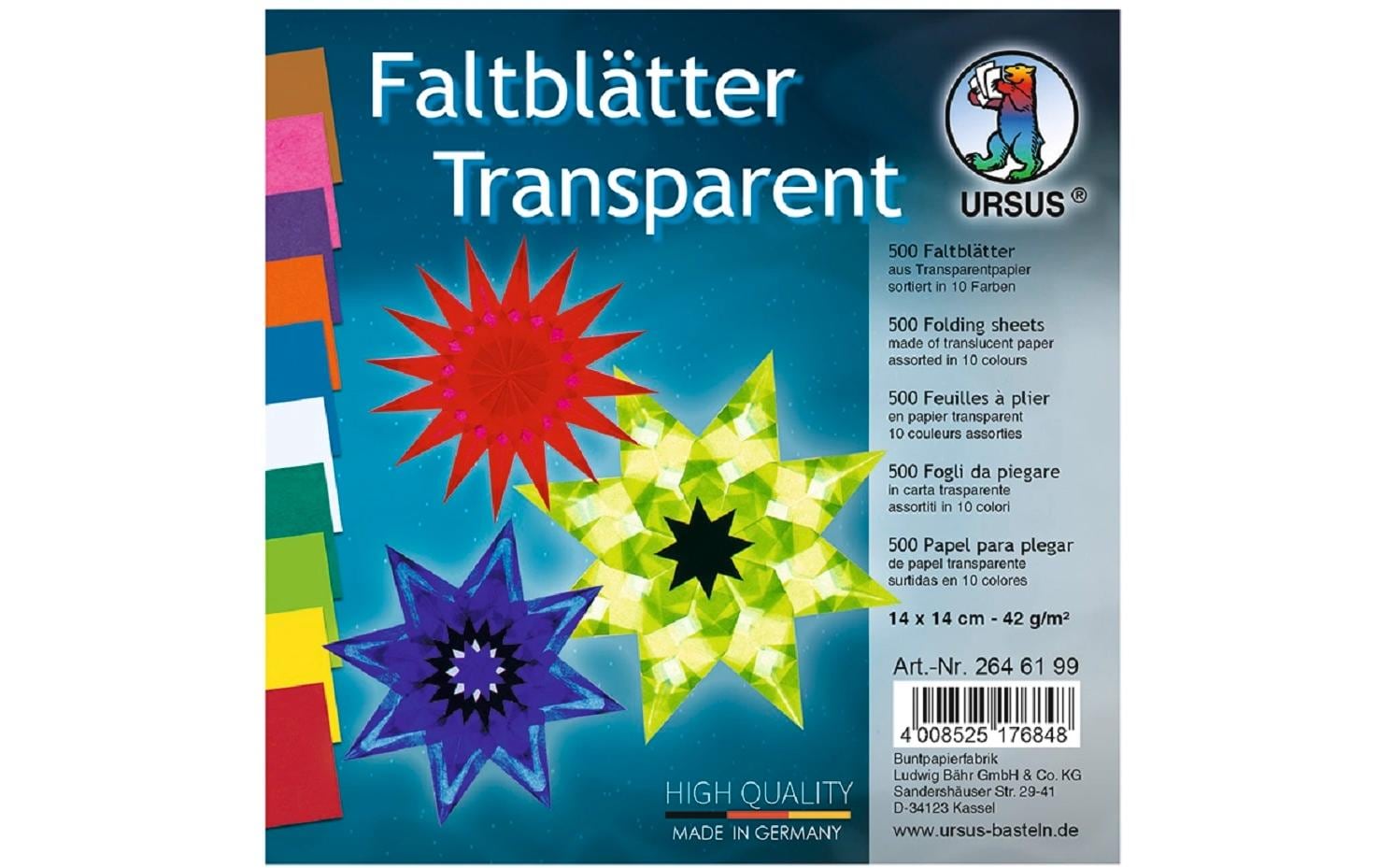 Faltblätter 10 Farben 500 BlattOrigami