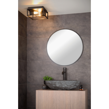 Lucide badkamer plafonnière Carlyn IP54 zwart