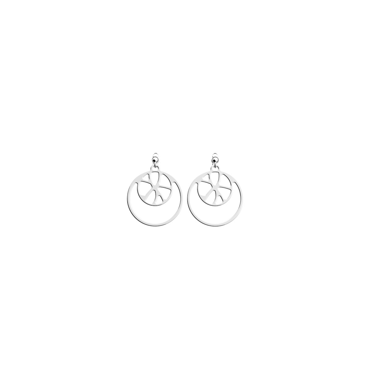 Boucles d'oreilles Les Georgettes Nenuphar argentées16/25m