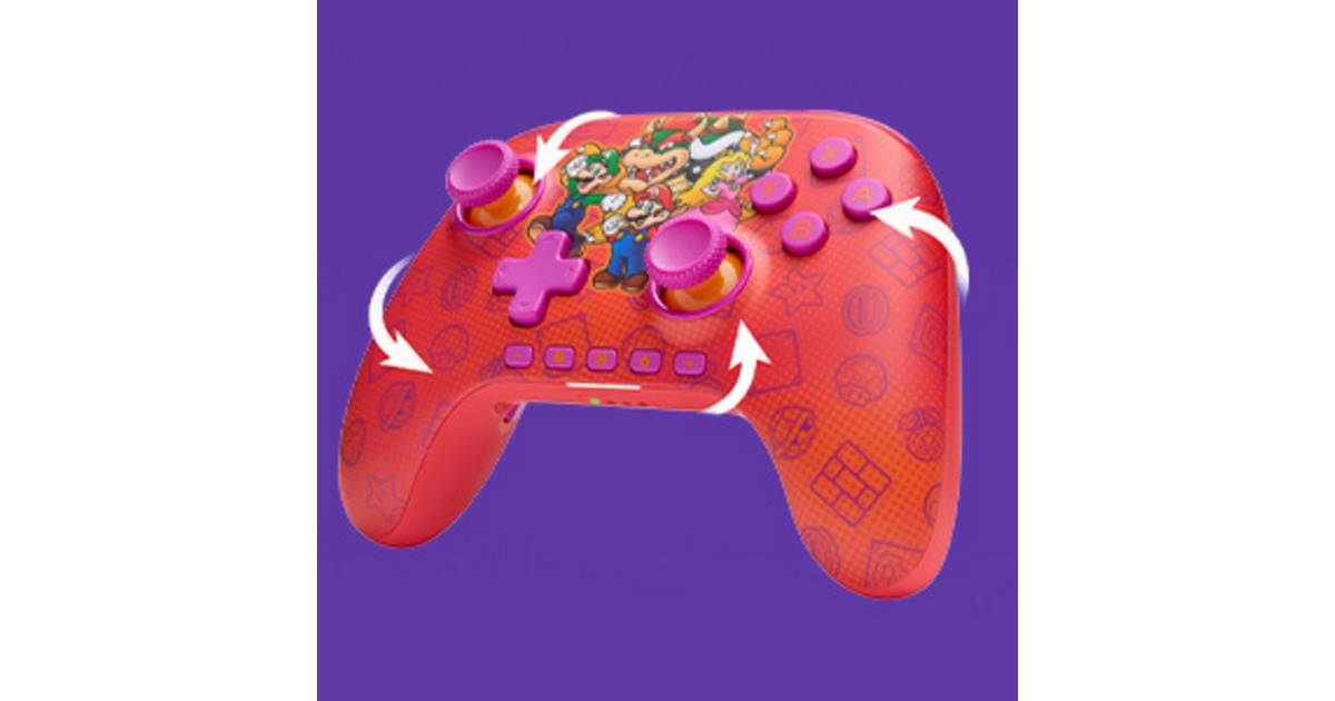 PowerAAdvantage draadloze controller voor Nintendo Switch 2 - Mario en vrienden  (Rood)