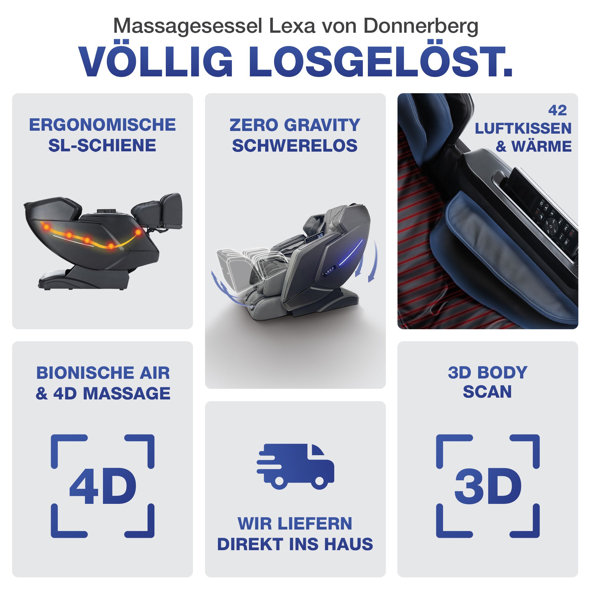 Donnerberg Massagesessel Lexa Dunkelgrau