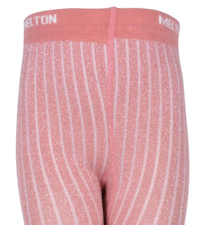 Melton trømpebukser - Bambus - Rosa m. Glitter