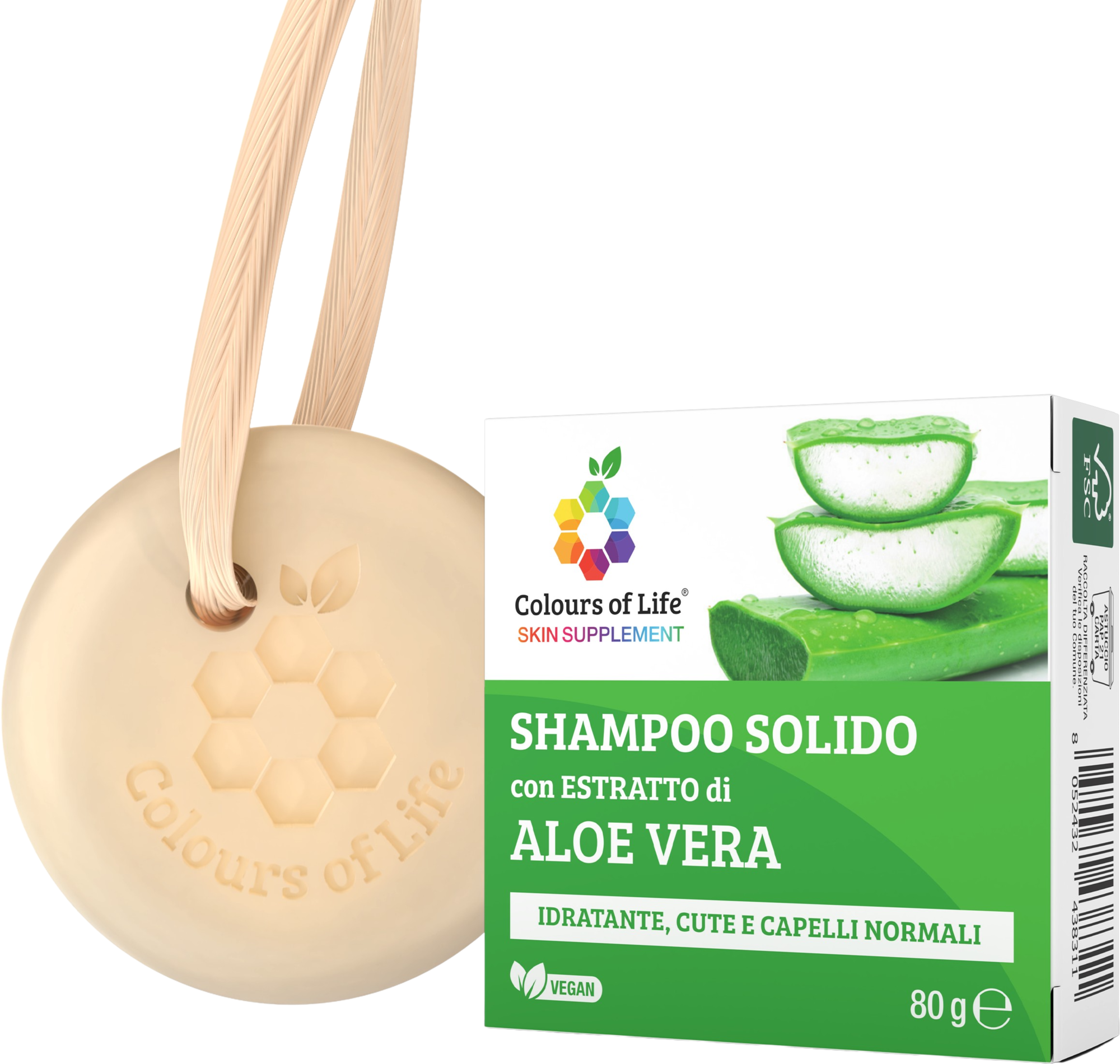 Optima Naturals  Colours of Life Festes Shampoo Aloe Vera, 80 g