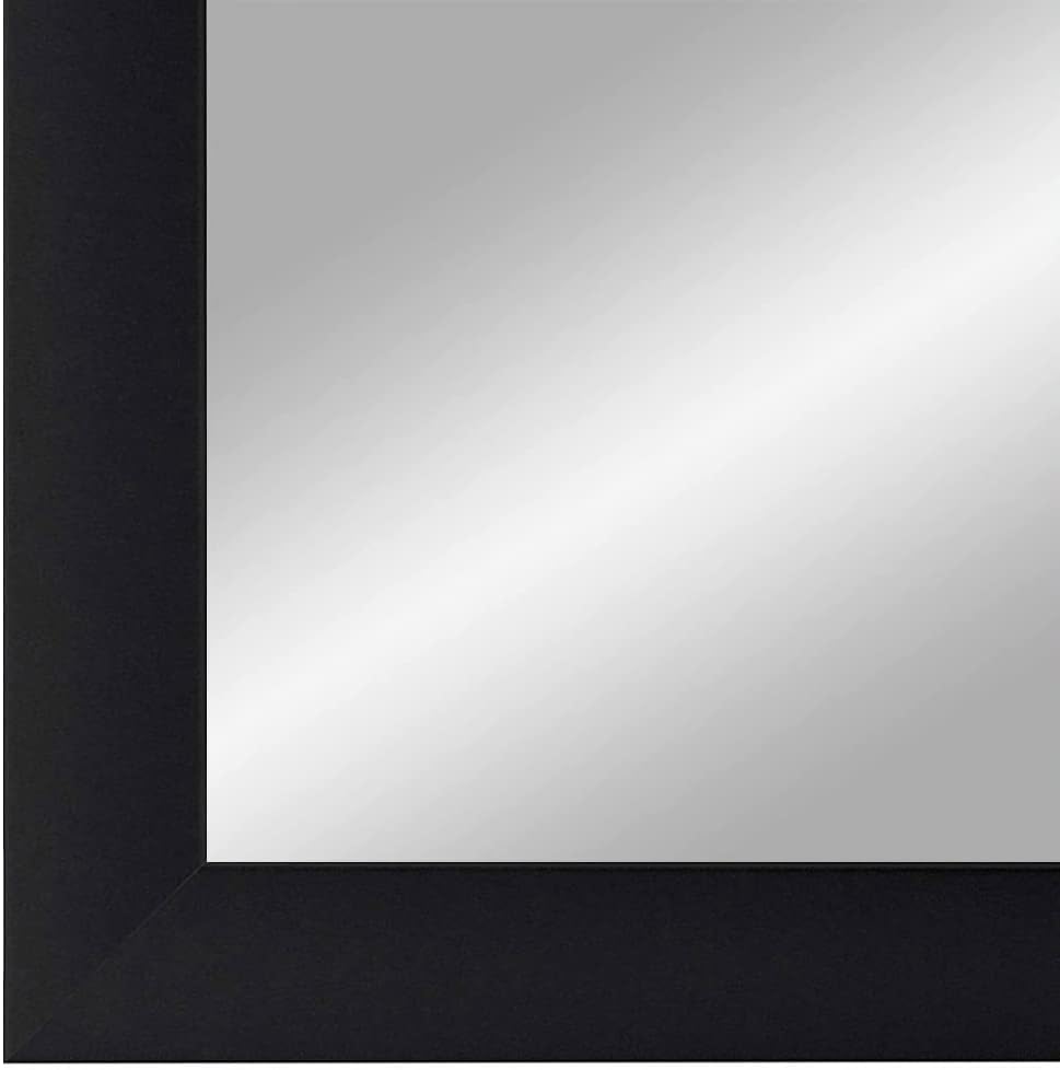 Wandspiegel 80 x 120 cm (Außenmaß) in Schwarz matt | Farbe und Größe wählbar | Ganzkörperspiegel | Bad & Flur Spiegel | mit Holz Rahmen | Made IN Germany