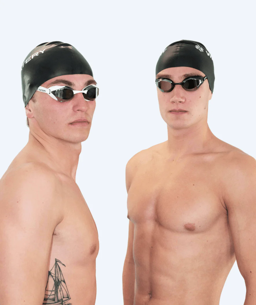 Watery Elite svømmebriller - Poseidon Ultra Mirror - Hvid/guld